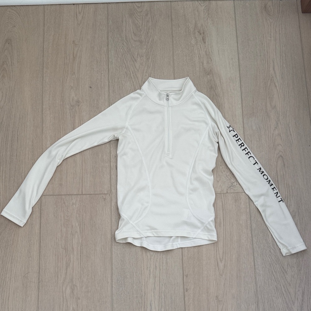 Perfect Moment Off-White Zip-Up Top